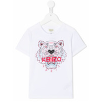 Kenzo Kids Camiseta de algodão com estampa de tigre - Branco