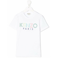 Kenzo Kids Camiseta decote careca com estampa de logo - Branco