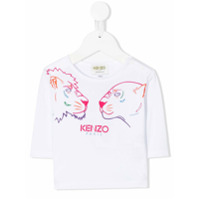 Kenzo Kids Camiseta decote careca com estampa gráfica - Branco