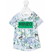 Kenzo Kids Camiseta gola redonda com estampa de selva - Branco
