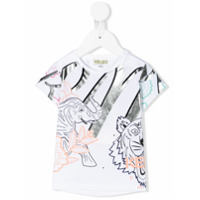 Kenzo Kids Camiseta metálica com estampa Crazy Jungle - Branco