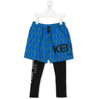 Kenzo Kids Conjunto 2 peças com short e calça - Azul