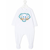 Kenzo Kids elephant-embroidered babygrow - Branco