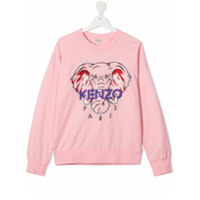 Kenzo Kids elephant embroidered jumper - Rosa