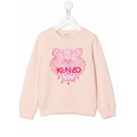 Kenzo Kids Moletom com bordado de tigre - Rosa