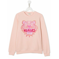 Kenzo Kids Moletom com bordado de tigre - Rosa