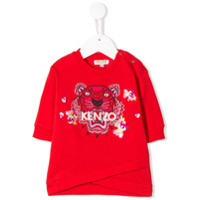 Kenzo Kids Moletom com bordado de tigre - Vermelho
