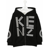 Kenzo Kids Moletom com capuz e estampa de logo - Preto