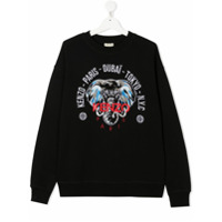 Kenzo Kids Moletom com estampa de elefante - Preto