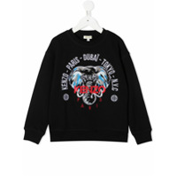 Kenzo Kids Moletom com estampa de elefante - Preto