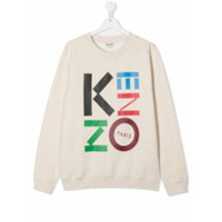 Kenzo Kids Moletom com estampa de logo - Neutro