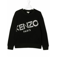 Kenzo Kids Moletom com estampa de logo - Preto