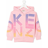 Kenzo Kids Moletom mangas longas com capuz e estampa de logo - Rosa