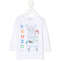 Kenzo Kids organic cotton logo-print t-shirt - Branco