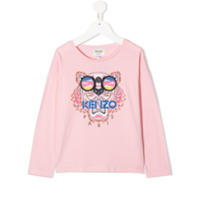 Kenzo Kids organic cotton logo-print t-shirt - Rosa