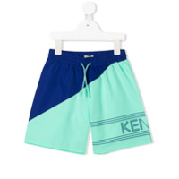 Kenzo Kids Short de natação color block - Verde