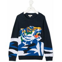 Kenzo Kids Suéter com estampa de tigre - Azul