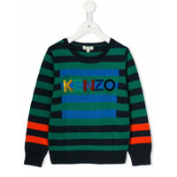 Kenzo Kids Suéter com listras de logo - Azul