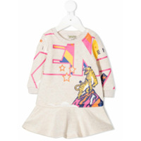 Kenzo Kids Vestido com estampa de logo gráfico - Neutro