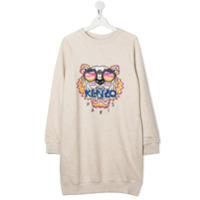 Kenzo Kids Vestido de moletom com tigre - Neutro