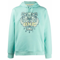 Kenzo Moletom com estampa de tigre e capuz - Verde