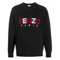 Kenzo Suéter de tricô com logo bordado - Preto