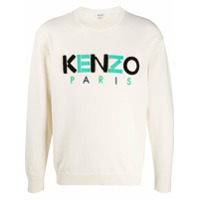 Kenzo Suéter Paris com logo bordado - Neutro