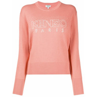 Kenzo Suéter texturizado com logo e contas - Rosa