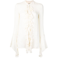 Khaite Blusa Keith com babado na frente - Branco