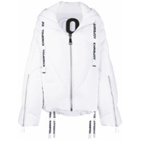 Khrisjoy Jaqueta matelassê com logo e cordão de ajuste - Branco