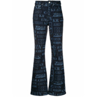 Kirin Calça jeans com estampa monogramada - Azul