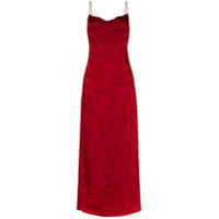 Kirin Vestido longo com estampa de logo - Vermelho