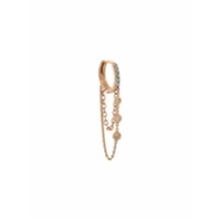 Kismet By Milka Par de brincos em ouro rosê 14kt com diamante 'Solitaire Chainy' - Dourado