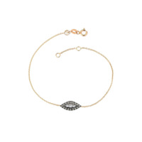 Kismet By Milka Pulseira Eye de ouro rosé 14k com diamante - Dourado