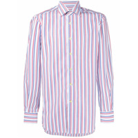 Kiton Camisa de algodão com listras - Branco