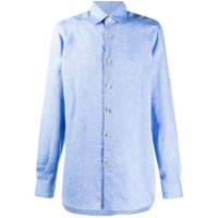 Kiton Camisa de linho com colarinho pontiagudo - Azul