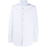 Kiton Camisa risca de giz de algodão - Branco