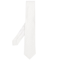 Kiton Gravata branca de seda com estampa geométrica - Branco