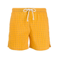 Kiton Short de natação com estampa de poás - Amarelo
