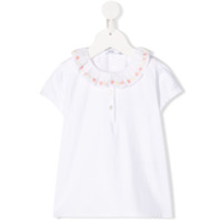 Knot Camisa polo com bordado floral Leticia - Branco