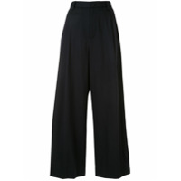 Kolor Calça cropped com acabamento xadrez - Azul