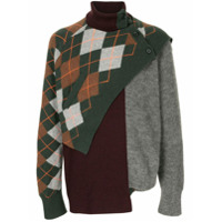 Kolor Suéter assimétrico com patchwork - Estampado