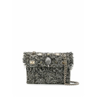 Kurt Geiger London Bolsa transversal Kensington mini de tweed - Cinza