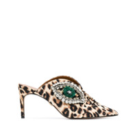 Kurt Geiger London Mule Bella com estampa de leopardo - Neutro