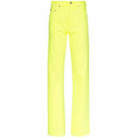 Kwaidan Editions Calça jeans reta com cintura alta - Amarelo
