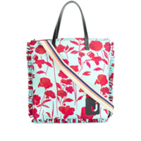 La Doublej Bolsa shopping com estampa floral - Azul