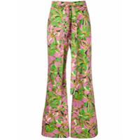 La Doublej Calça pantalona com estampa floral - Verde