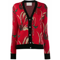 La Doublej Cardigan com padronagem - Vermelho