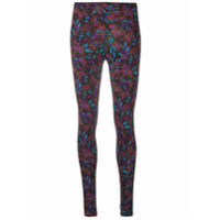 La Doublej Legging com stretch e estampa floral - Marrom