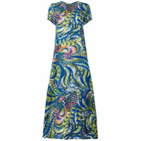 La Doublej long length patterned swing dress - Azul